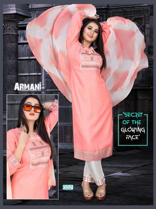 Aagya Armani Pant 1 Rayon Designer Fancy Wear Kurti Pant With Dupatta Collection